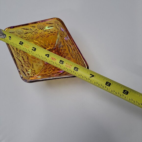 Vintage Indiana Glass Marigold Carnival Glass Pedestal Candy Dish - Picture 8 of 10